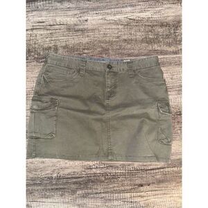 Lucky Brand Y2K Green Khaki Cargo Mini Skirt 8
